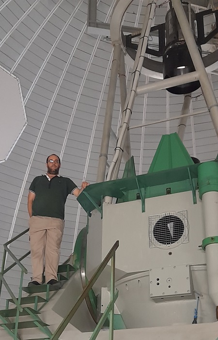 Me on top of the Copernico 1.82-m telescope at the Asiago Astrophysical Observatory
